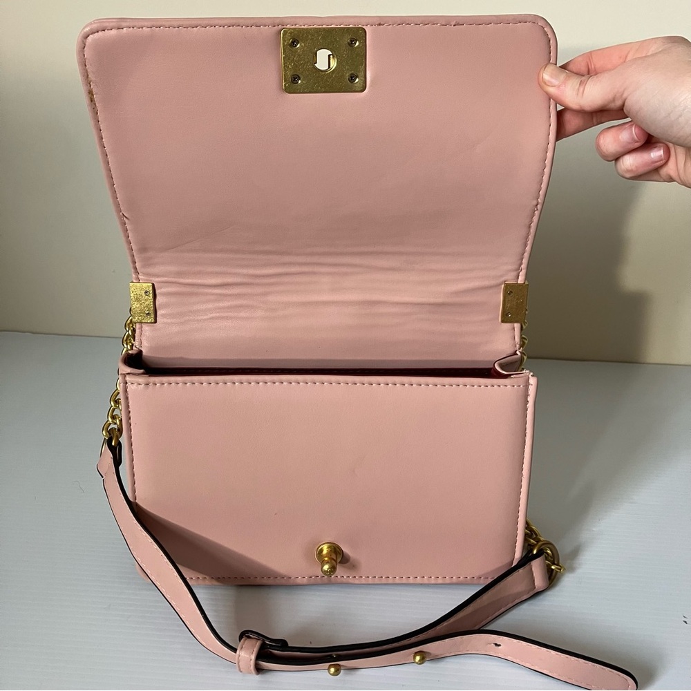 Chanel Small Gold Enchained Quilted Boy Flap Bag in Pink - Picture 9 of 15